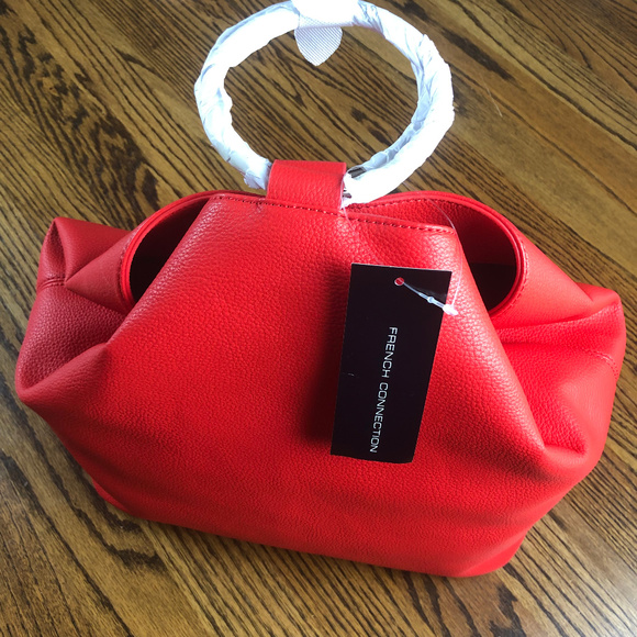 French Connection Dante Tote Bag in Fire Coral - Picture 8 of 8